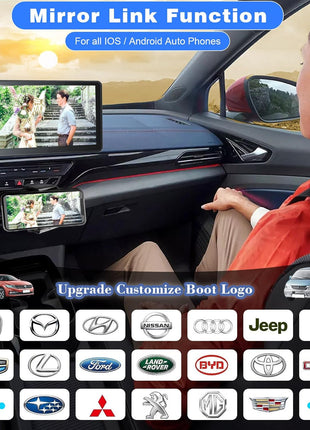 Portable Wireless with Apple CarPlay and Android Auto Screen for Car, 7" HD Touch Screen Car Stereo with Mirror Link, Bluetooth 5.2, Backup Camera, AUX,FM Transmitter for All Vehicle