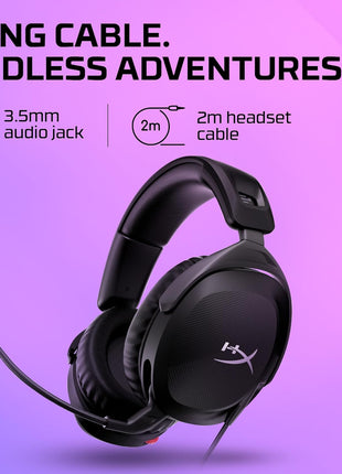 HyperX Cloud Stinger 2 – Gaming Headset, DTS Headphone:X Spatial Audio, Lightweight Over-Ear Headset with mic, Swivel-to-Mute Function, 50mm Drivers, PC Compatible, Black