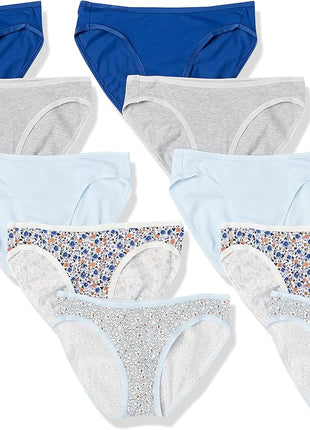Amazon Essentials Women's Breathable Cotton Bikini Brief Underwear with Full Coverage, Multipacks