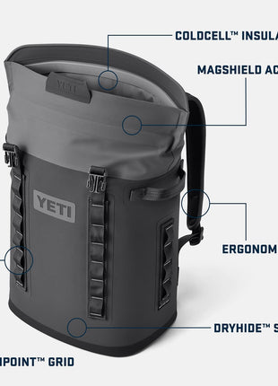 YETI Hopper M20 Backpack Soft Sided Cooler with MagShield Access, Wild Vine Red
