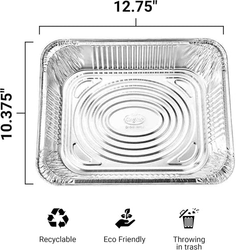 Aluminum Pans Half Size, 9x13, Extra Heavy Duty Disposable Foil Pans For Baking (30 Pack) Roasting & Chafing, Deep Tin Foil Bakeware, Steam Table Tray, Cookware, Food Prepping, Cake & Oven Pan