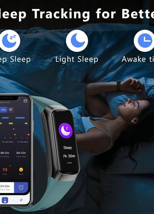 Fitness Tracker with 24/7 Blood Oxygen Heart Rate and Sleep Monitor,IP68 Waterproof,1.10''AMOLED Touch Color Screen,Step Counter Health Activity Trackers for Women Men (Green)