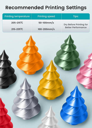 SUNLU Silk PLA Filament 1.75mm 2025 Upgrade Spool Compatible with Bambulab Refill Filament, 1kg(2.2lbs) PLA 3D Printer Filament, 1.75mm Dimensional Accuracy  0.02mm, Silver