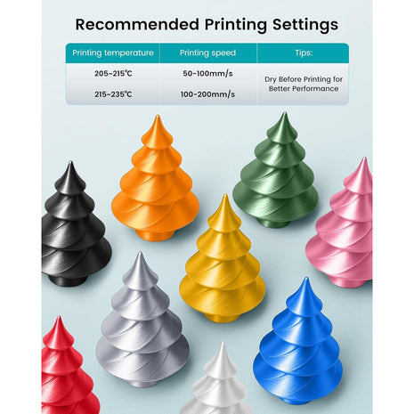 SUNLU Silk PLA Filament 1.75mm 2025 Upgrade Spool Compatible with Bambulab Refill Filament, 1kg(2.2lbs) PLA 3D Printer Filament, 1.75mm Dimensional Accuracy  0.02mm, Silver