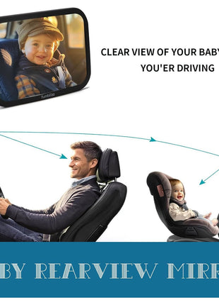 Baby Car Mirror Backseat, Black | Most Stable, Premium Matte Finish, Ultra High Definition PMMA Material, Secure and Shatterproof