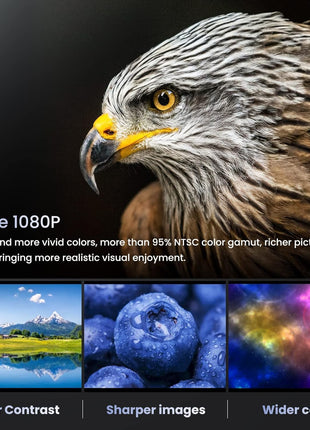 HOMPOW Projector, Electric Focus Native 1080P Full HD Bluetooth Projector with Speaker, Outdoor Portable Movie Mini Projector Compatible with Laptop, Smartphone, TV Stick, Xbox, PS5