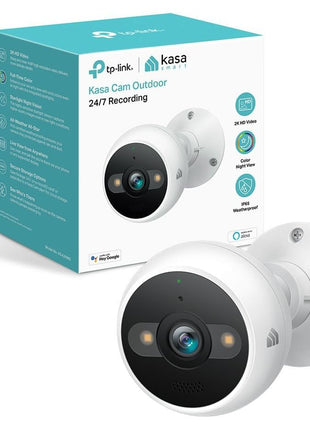 Kasa 2K+ Outdoor Wired Security Camera - Person/Motion Detection, 24/7 Recording, 2-Way Audio, Siren, Starlight Color Night Vision, Subscription-Free Local Storage or Optional Cloud, KC420WS