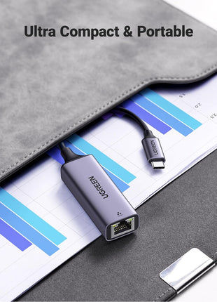 UGREEN USB C to Ethernet Adapter, Plug and Play 1Gbps Aluminum Adapter | (Thunderbolt 4/3 Compatible) to RJ45 Network Dongle, Compatible for MacBook Pro/Air, iPhone 17 Pro/Max, iPad, XPS