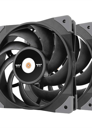 Thermaltake ToughFan 12 High Static Pressure 2000 PWM, Metal-Reinforced Motor Hub, Gen.2 Hydraulic Bearing 120mm Case/Radiator Fan (2 Pack) CL-F082-PL12BL-A Black