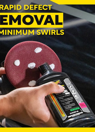 Meguiar's Mirror Glaze M105 Ultra-Cut Compound, Pro-Grade Car Compound for Removing Scratches and Heavy Swirls, Restores Gloss and Clarity, Car Guy Gifts for Men and Women Who Love to Detail, 8 Oz