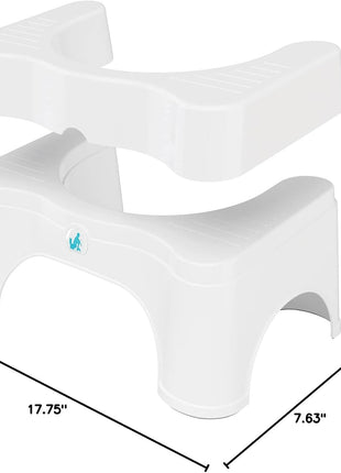 Squatty Potty The Original Bathroom Toilet Stool - Adjustable 2.0, Convertible to 7" or 9" Height with Removable Topper for Adults and Kids White