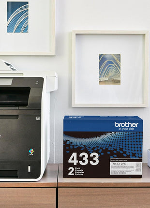 Brother Genuine High-Yield Black Toner Cartridge Twin Pack TN433 2PK (TN4332PK)