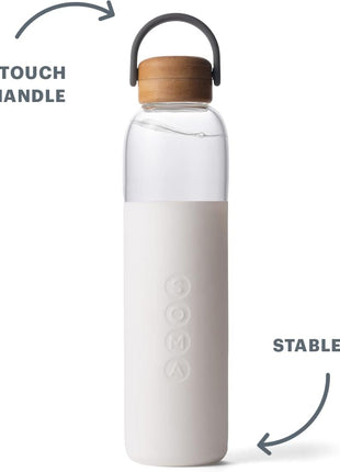 Soma Glass Water Bottle with Silicone Sleeve, BPA-Free, Mint, 25oz