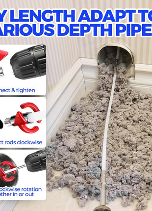 Holikme Dryer Vent Cleaner Kit - 30Ft Fireplace Chimney Brushes Flexible | Dryer Vent Cleaner Brush with Drill Attachment, Removes Years of Lint Buildup, Improves Airflow, Faster Drying & Fire Safety