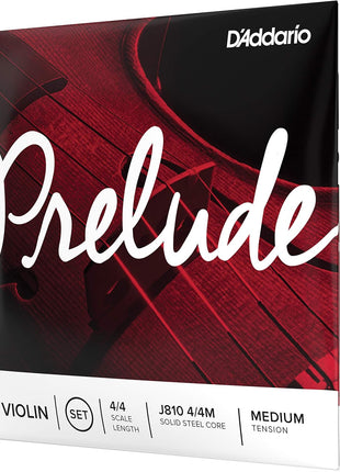 D'Addario Prelude Violin String Set, 4/4 Scale, Medium Tension