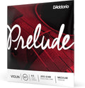 D'Addario Prelude Violin Strings, J810 4/4M, Medium Tension, 4/4 Scale, 4-String Full Set