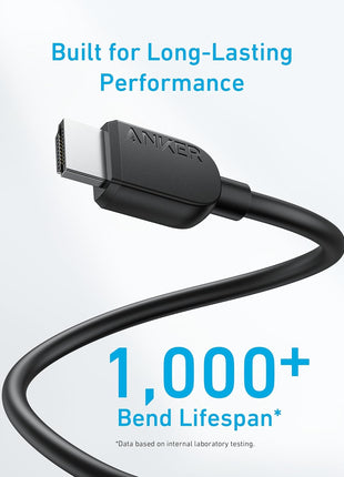 Anker HDMI Cable 8K@60Hz, 6FT Ultra HD 4K@120Hz HDMI Cord,48 Gbps Certified Ultra High-Speed,Compatible with PlayStation 5,Xbox,Samsung TVs,and More