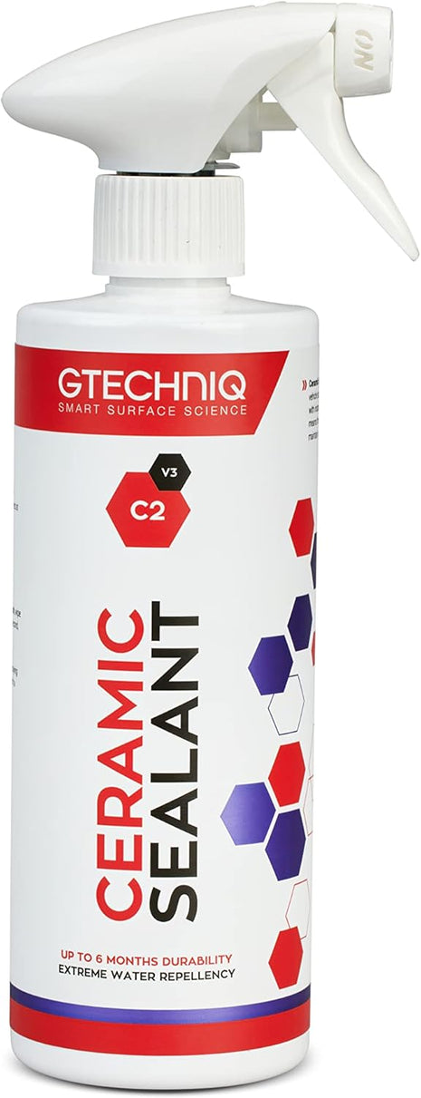 Gtechniq C2 Ceramic Sealant for Cars, 16.9 fl oz | Quick Spray-On Paint Protection, Hydrophobic Barrier Repels Dirt & Water, Long-Lasting Gloss & Easy Application
