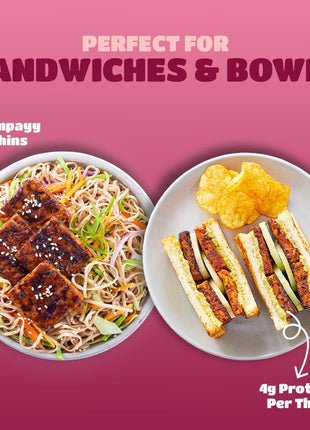 Ready to Cook Tempeh-All Thins Tempeh (Pack of 3)- 28g Clean Protein| High Fiber | More Protein & Fiber than Tofu & Cottage Cheese| Gut-Friendly | Gluten Free | Dairy Free | Vegan | Non GMO