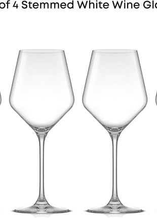 JoyJolt Layla White Wine Glasses, Set of 4 Italian Glasses, 13.5 oz Clear – Made in Europe