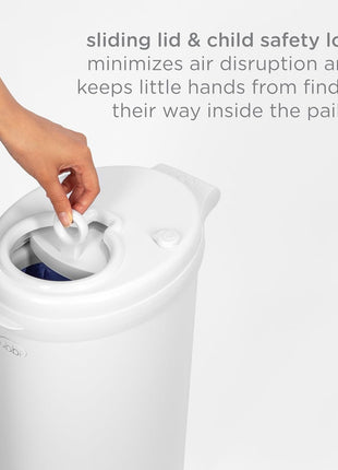 Ubbi Steel Diaper Pail, Odor Locking, No Special Bag Required, Award-Winning, Registry Must-Have, White | Award-Winning Registry Must-Have, Childproof Safety Lid with Lock, Holds Up To 55 Newborn Diapers, Modern Nursery Essential