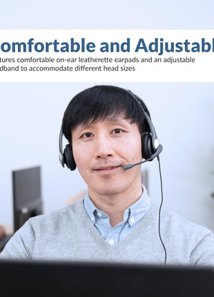 Cyber Acoustics Stereo Headset (AC-204), 3.5mm Stereo & Y-Adapter, Home, K12 School Classroom and Education