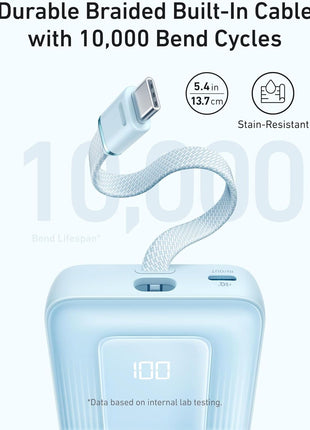 Anker Portable Charger, 10,000mAh 30W Power Bank, USB-C in and Out Fast Charging Battery Pack, Travel Essential Phone Power Bank, for iPhone 16/15, iPad, MacBook, Galaxy, Google, and More