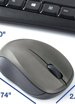 Verbatim 99779 Wireless Mouse and Keyboard with Silent Technology and 2.4GHz Nano Receiver, Graphite