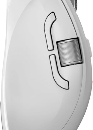 ALOGIC APEX Wireless Performance Mouse, White | Bluetooth/Radio Frequency, 2.40 GHz, Rechargeable, Scroll Wheel, 7 Programmable Buttons, Right-Handed