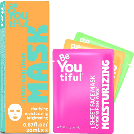 BeYoutiful Hydrating Face Mask Spa Set For Kids and Teens, Skin Care Facial