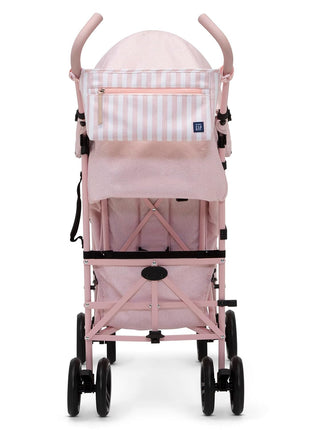 babyGap Classic Stroller - Lightweight Stroller with Recline, Compact Fold & Removable Parent Organizer - Made with Sustainable Materials, Pink Stripes