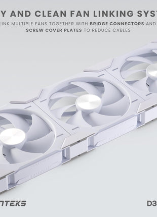 Phanteks D30-140 DRGB PWM Fan 3Pack, Premium D-RGB Performance Fans, ARGB/DRGB Lighting, Daisy-Chain Fan Linking System, 3Pack (White)