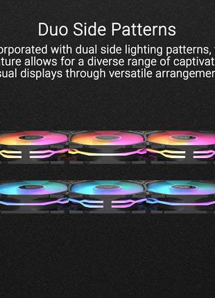 ASUS TUF Gaming TR120 ARGB Reverse Fan Black Triple Pack Higher Cooling Performance, Extra-Thick 28mm Frame, Double-Layer LED Array, Aura Sync, PWM, 2 Year Warranty