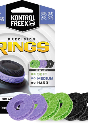 KontrolFreek Precision Rings | Aim Assist Motion Control for PlayStation 4 (PS4), PS5, Xbox One, XBX, Switch Pro & Scuf Controller (Black/Purple/Green)