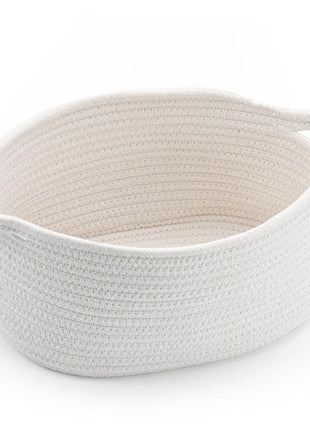 Happyiren Cute Woven Storage Basket with Handle, Baskets for Gifts Empty, Gift Baskets for Birthday Baby Shower Raffle Burr Fundraiser, Decorative Organizer Box for Baby Toy Pet, 13 inch D x 8 inch W x 6 inch H