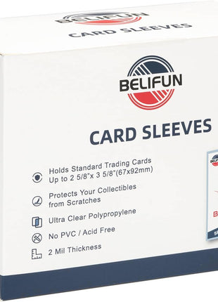 1000ct Soft Trading Card Sleeves - Clear Penny Sleeves, Toploaders for Trading Cards, Card Protector Sleeves for Standard Cards, Baseball Cards, Sports Cards, Game Cards, MTG, Football Cards
