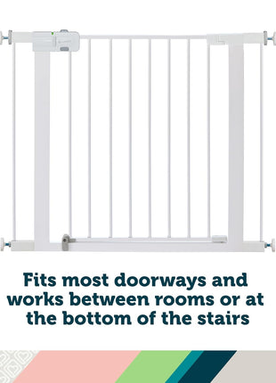 Safety 1st Easy Install Walk Thru Baby Gate for Doorway With Door, Dog Gates, Fits 29"-38", Easy Install 28" Tall, White