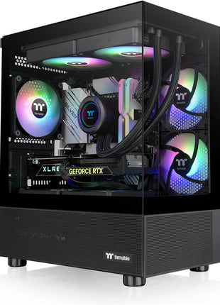 Thermaltake View 170 TG ARGB Black Micro-ATX Case; 3x120mm ARGB Fans Included; Supports Up to 280mm Radiator; Front & Side Dual Tempered Glass Panel; CA-1Z4-00M1WN-00; 3 Year Warranty