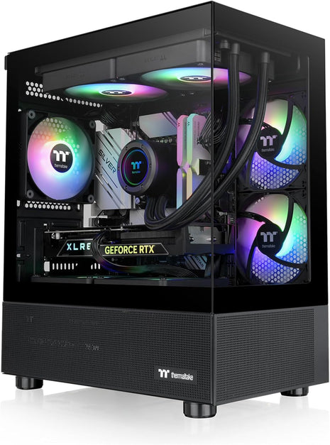 Thermaltake View 170 TG ARGB Black Micro-ATX Case; 3x120mm ARGB Fans Included; Supports Up to 280mm Radiator; Front & Side Dual Tempered Glass Panel; CA-1Z4-00M1WN-00; 3 Year Warranty