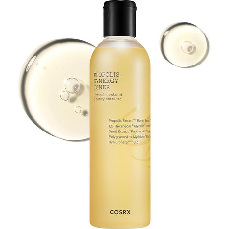 COSRX Propolis Synergy Toner, 9.5 fl oz (280 ml), Lotion, Moisturizing, Beauty Serum, Sensitive Skin, Honey Toner, Honey Care, Made in France, Hydration, Body Tested, Lotion, Toner, Basic Cosmetics, Korean Skin Care, Korean Cosmetics, Pro Poly Toner