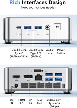 KAMRUI Pinova P2 AMD Ryzen 7330U(Beats R2544/3500U/10110U)Mini PC 16GB RAM 256GB SSD, Up to 4.3GHz, 4C/8T, 8MB L3 Smart Cache Mini Computers,Triple 4K Display for Home/Business Mini Desktop Computers