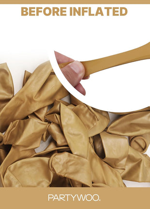 PartyWoo Metallic Gold Balloons 152 pcs Chrome Gold Balloons Different Sizes Pack of 18 12 10 5 Inch Gold Balloon Arch Kit Balloon Garland for Birthday Graduation New Year Party Decorations Gold G127