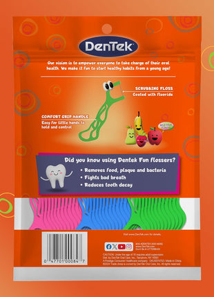 DenTek Fun Flossers ? Kids Floss Picks with Wild Fruit Flavor, 90 Count