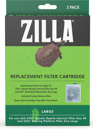 Zilla Reptile Pet Terrarium Water Filter Replacement Cartridge, Large, 3-Pack