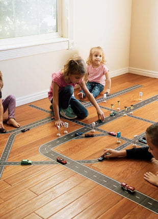 PlayTape Road Tape for Toy Cars - Sticks to Flat Surfaces, No Residue; 2 inch Wide x 30 ft Asphalt Road
