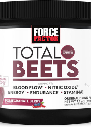 Force Factor Total Beets Nitric Oxide Powder for Circulation and Joint Support Chews with Turmeric Curcumin for Extra Strength