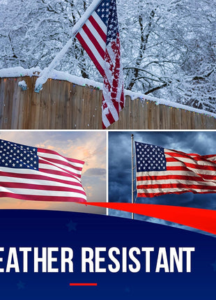 American Flag Made in USA | American Flags for Outside 3X5 | Premium US Flag 3X5 Heavy Duty Outdoor with Embroidered Stars and Sewn Stripes.