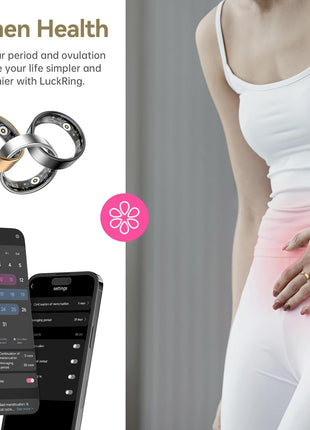 Smart Ring for Women & Men, Fitness Tracker with Heart Rate, Blood Oxygen, Sleep Monitoring, Long-Lasting Battery, IP68 Waterproof, Compatible with Android & iOS (Silver, 7#)