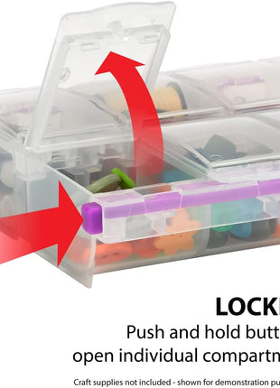 Craft Mates Bead Organizer and Plastic Storage Containers for Crafts, Buttons, Pins and More, 14 Locking Compartments (Display)