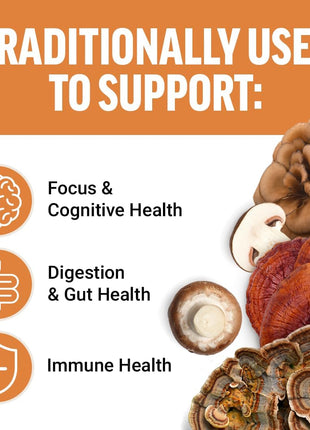 Force Factor Modern Mushrooms Capsules, Mushroom Supplement with Lions Mane, Turkey Tail, & Cordyceps to Support Energy, Focus, Immunity, & Digestion, 90 Vegetable Capsules,(Pack of 2)